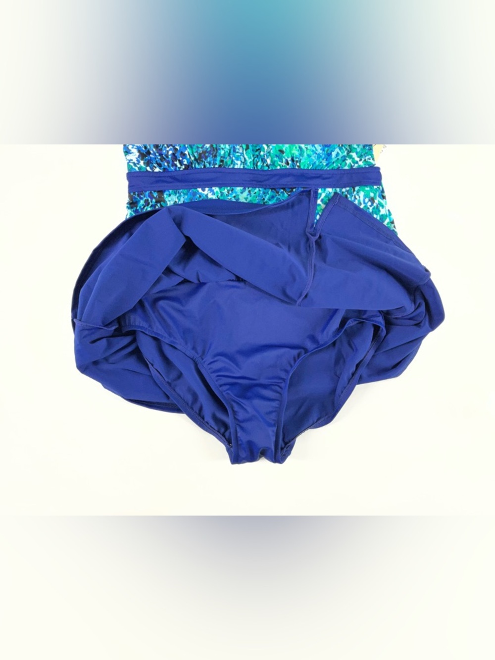 St. John’s Bay‎ Women’s Secretly Slender Blue Swim Dress Size 16 One Piece - Picture 5 of 12